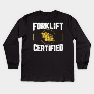 Forklift Certified Kids Long Sleeve T-Shirt